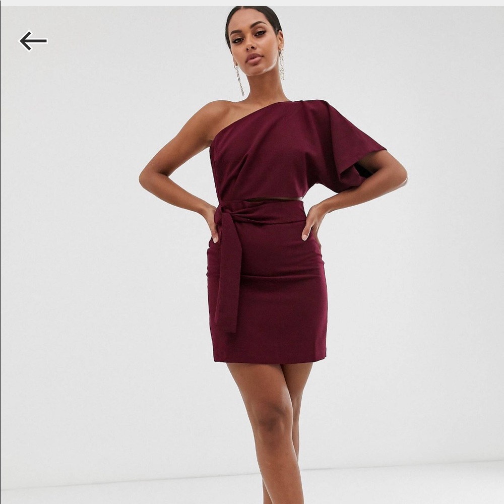 Asos one shoulder mini dress with cut out